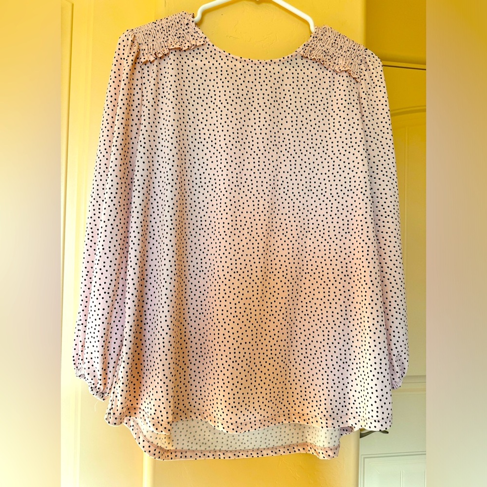Adrianna Papell Lovely Polka Dot Blouse